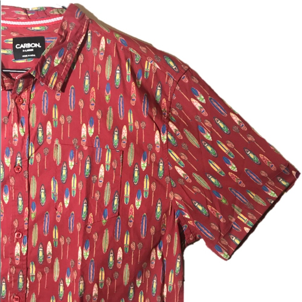 Retro 90s ShortSleeve Hawaii Surfboard Print Shirt - Picture 1 of 7